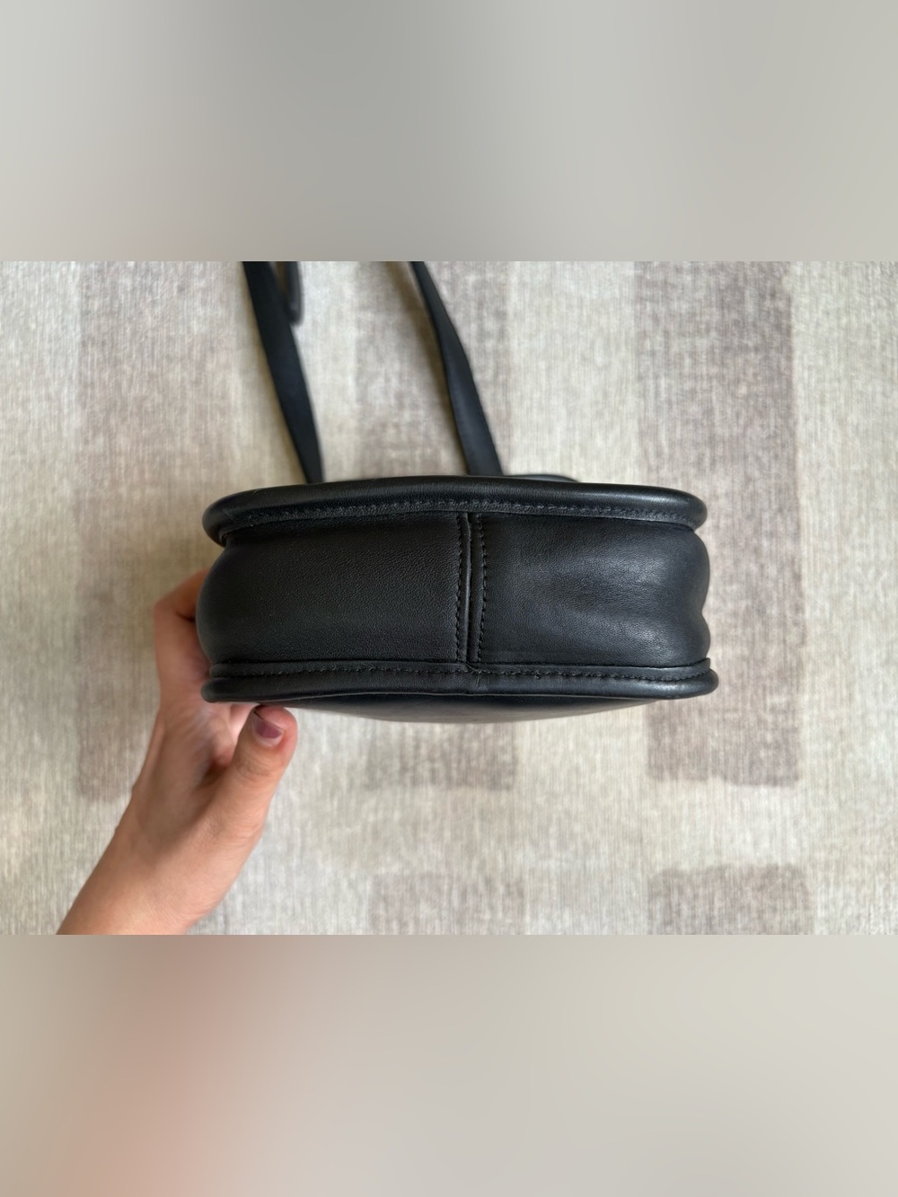 COACH Vintage Sidepack Black Leather Crossbody Shoulder Bag Handbag Purse 9978 - Picture 6 of 12